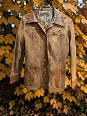 Vintage New England Sportswear Genuine Suede Leather Jacket M